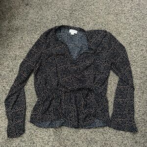 Vixbe Black and Tan Patterned Top